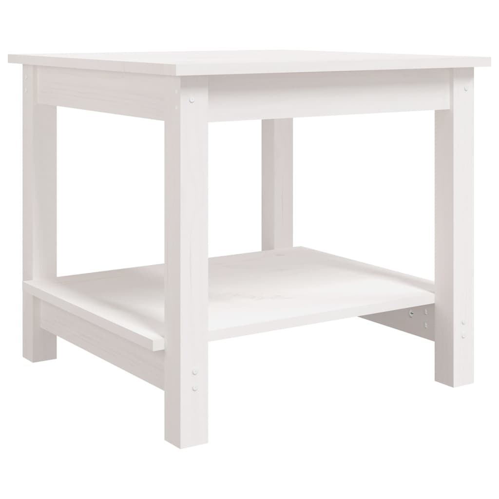 sofabord 50x50x45 cm massivt fyrretræ sort hvid