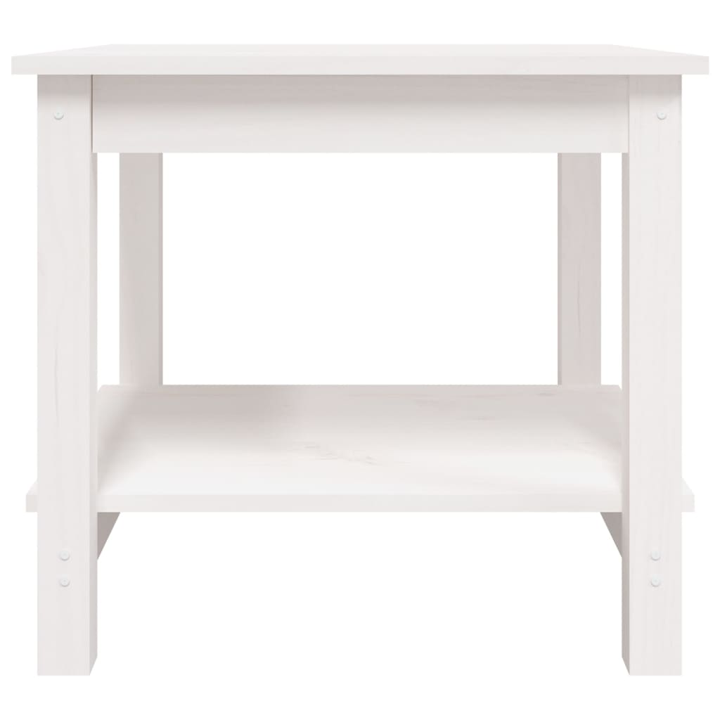 sofabord 50x50x45 cm massivt fyrretræ sort hvid