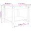 sofabord 50x50x45 cm massivt fyrretræ sort hvid
