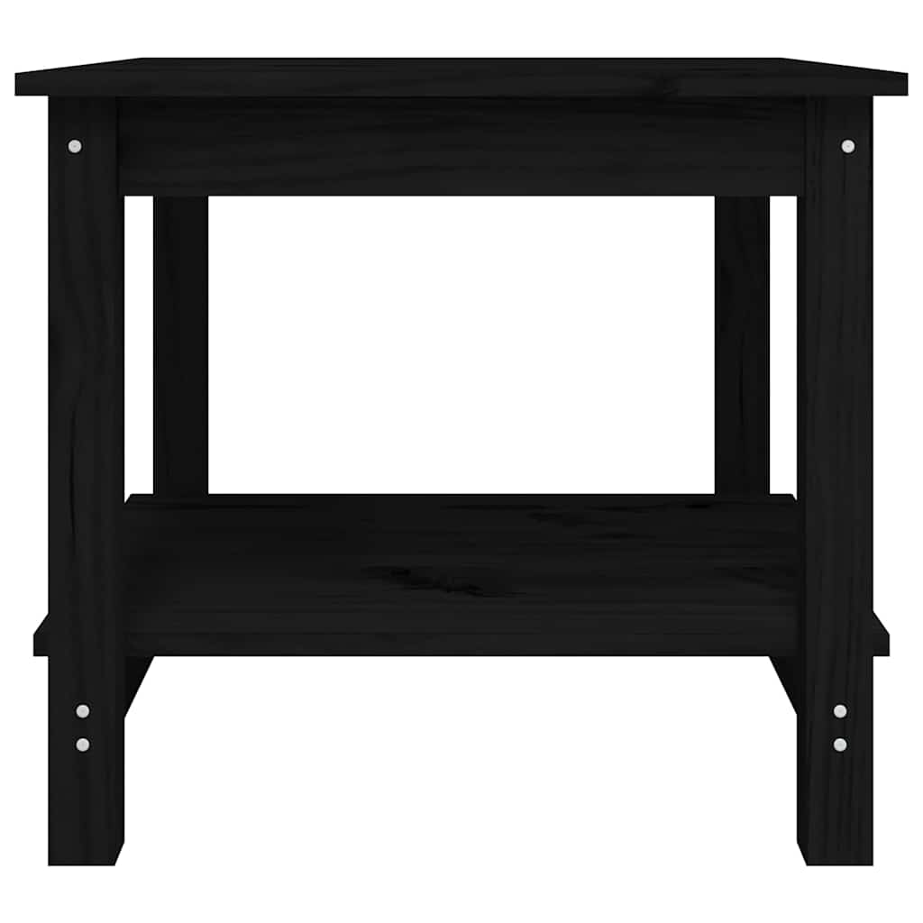 sofabord 50x50x45 cm massivt fyrretræ sort