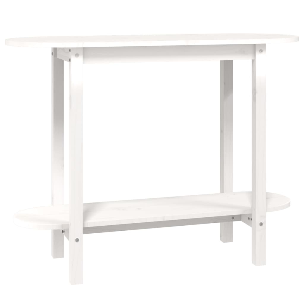 konsolbord 110x40x80 cm massivt fyrretræ hvid
