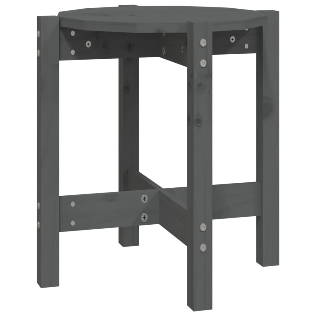 sofabord Ø 42,5x45 cm massivt fyrretræ grå
