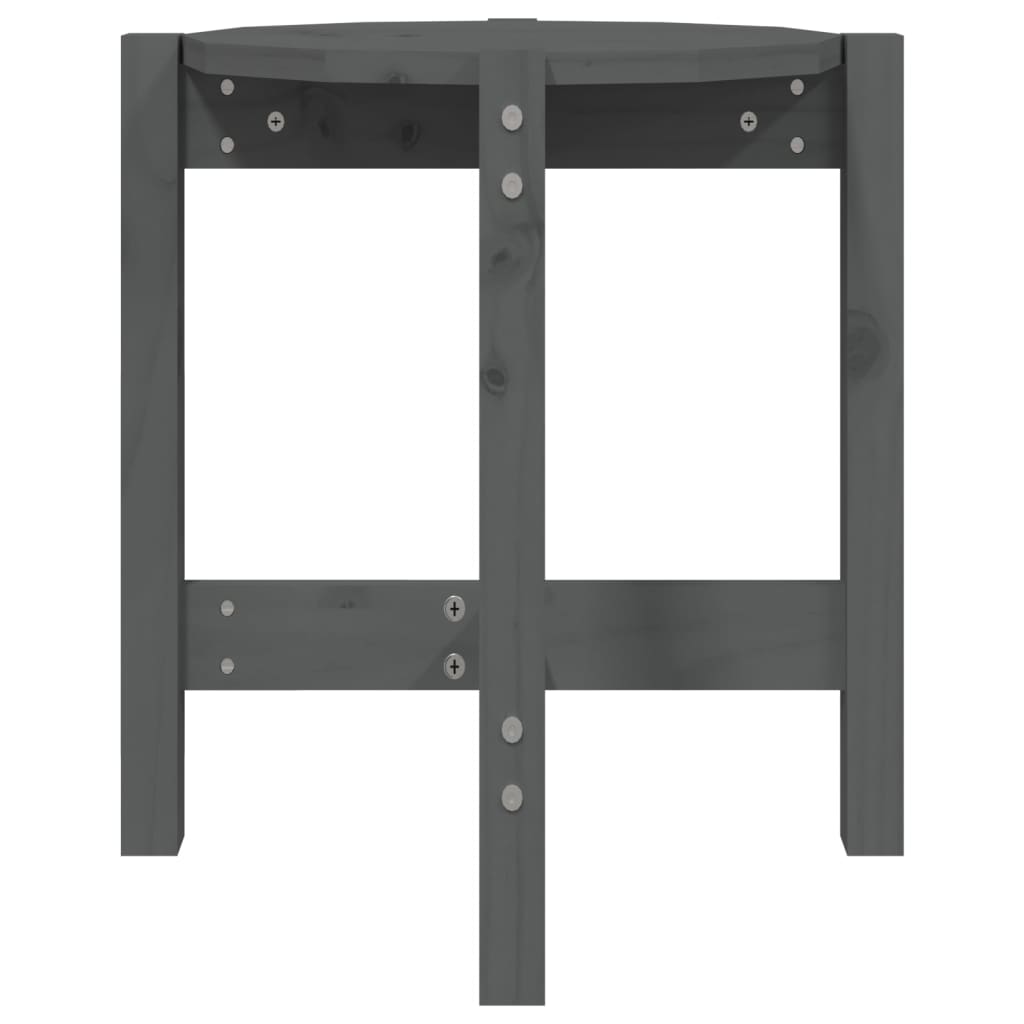 sofabord Ø 42,5x45 cm massivt fyrretræ grå