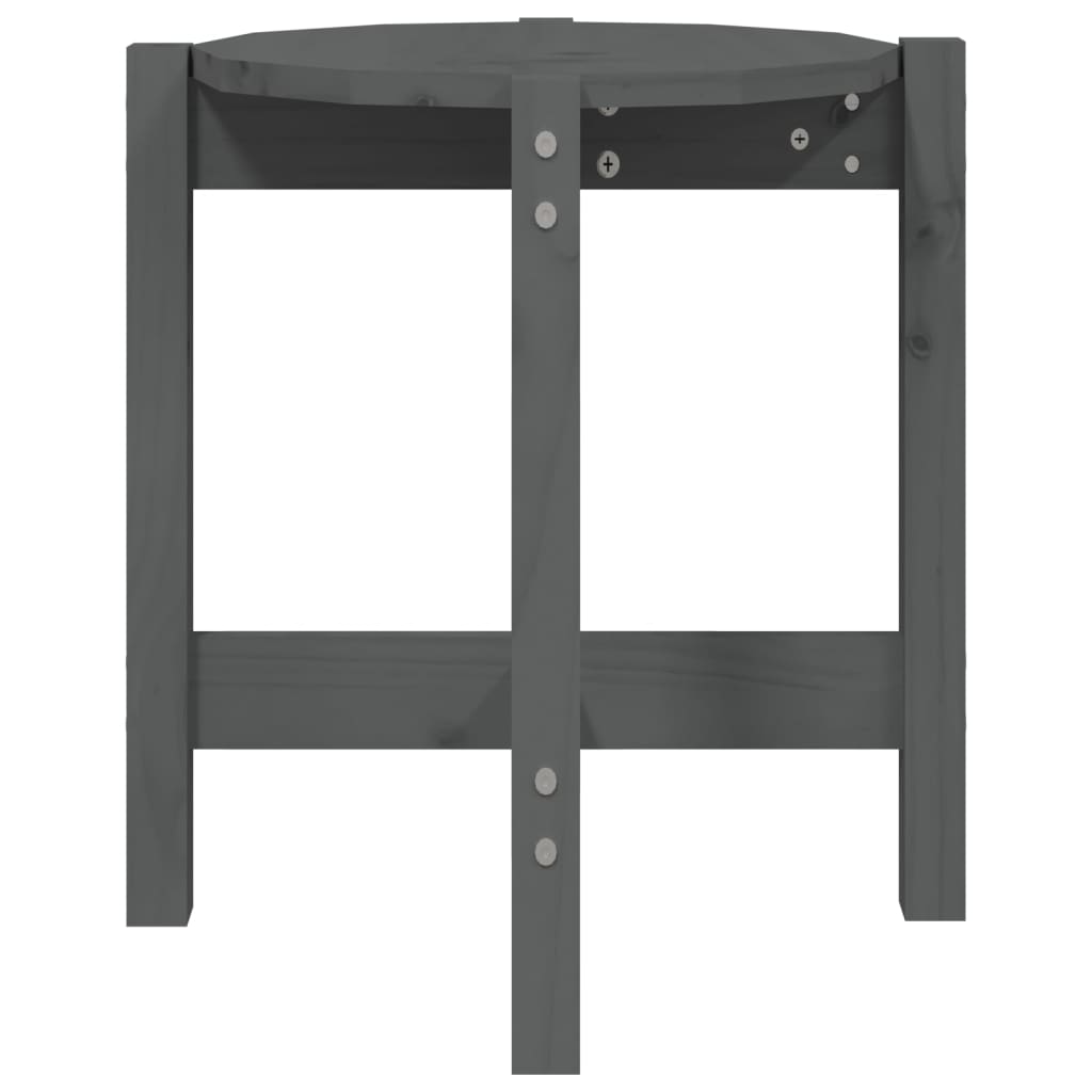 sofabord Ø 42,5x45 cm massivt fyrretræ grå