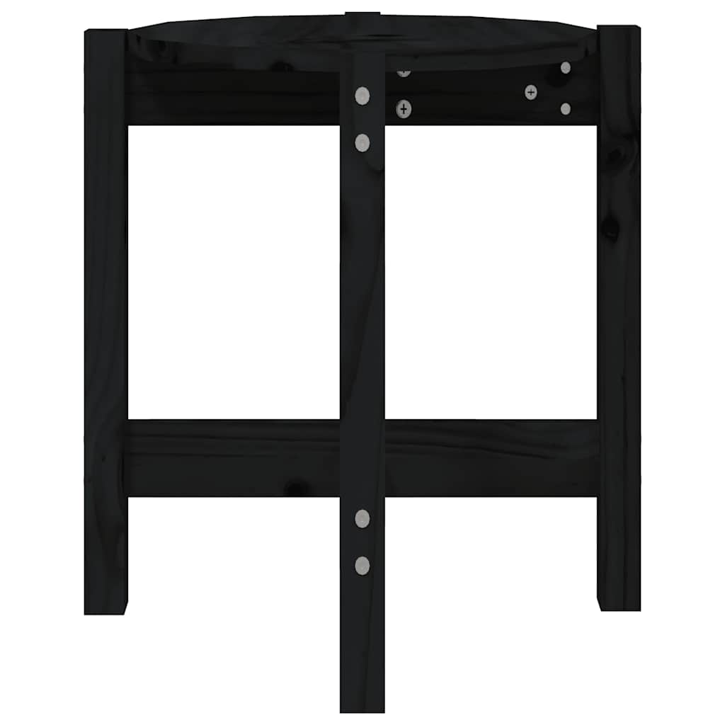 sofabord Ø 42,5x45 cm massivt fyrretræ sort