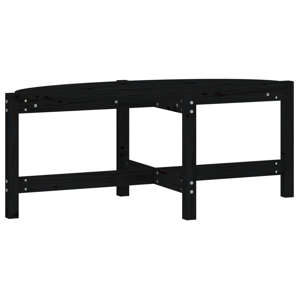 sofabord 118x63x45 cm massivt fyrretræ sort