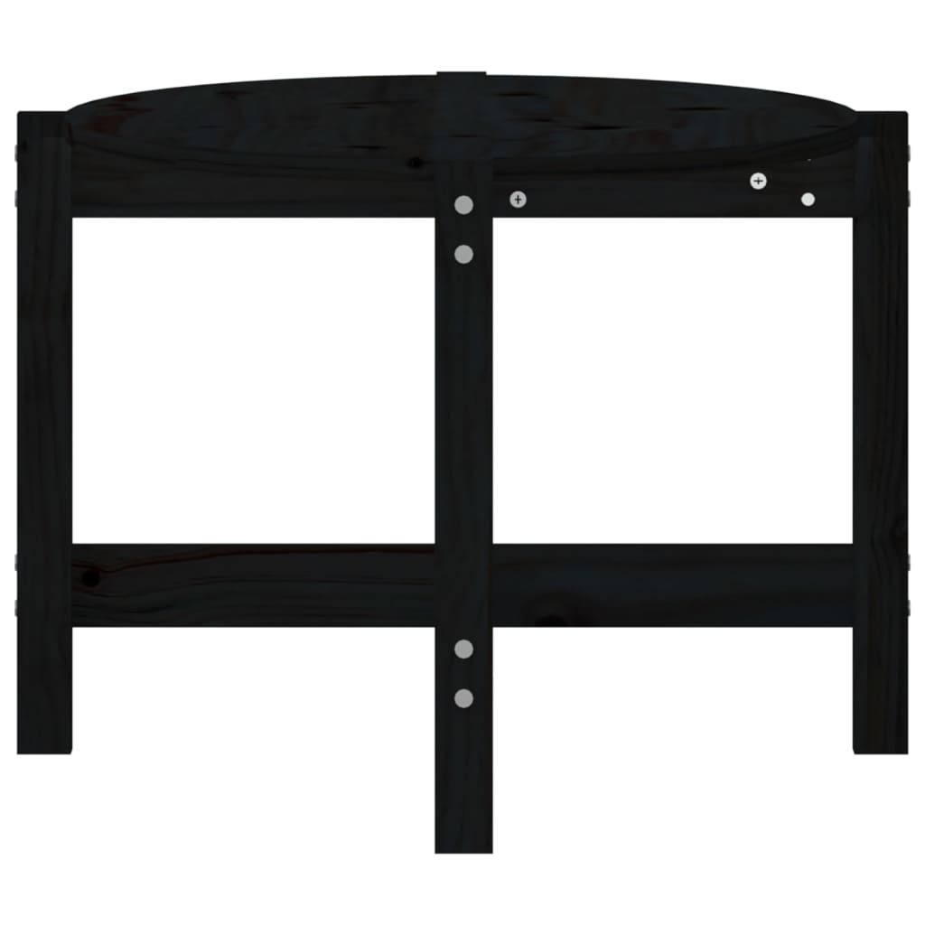 sofabord 118x63x45 cm massivt fyrretræ sort