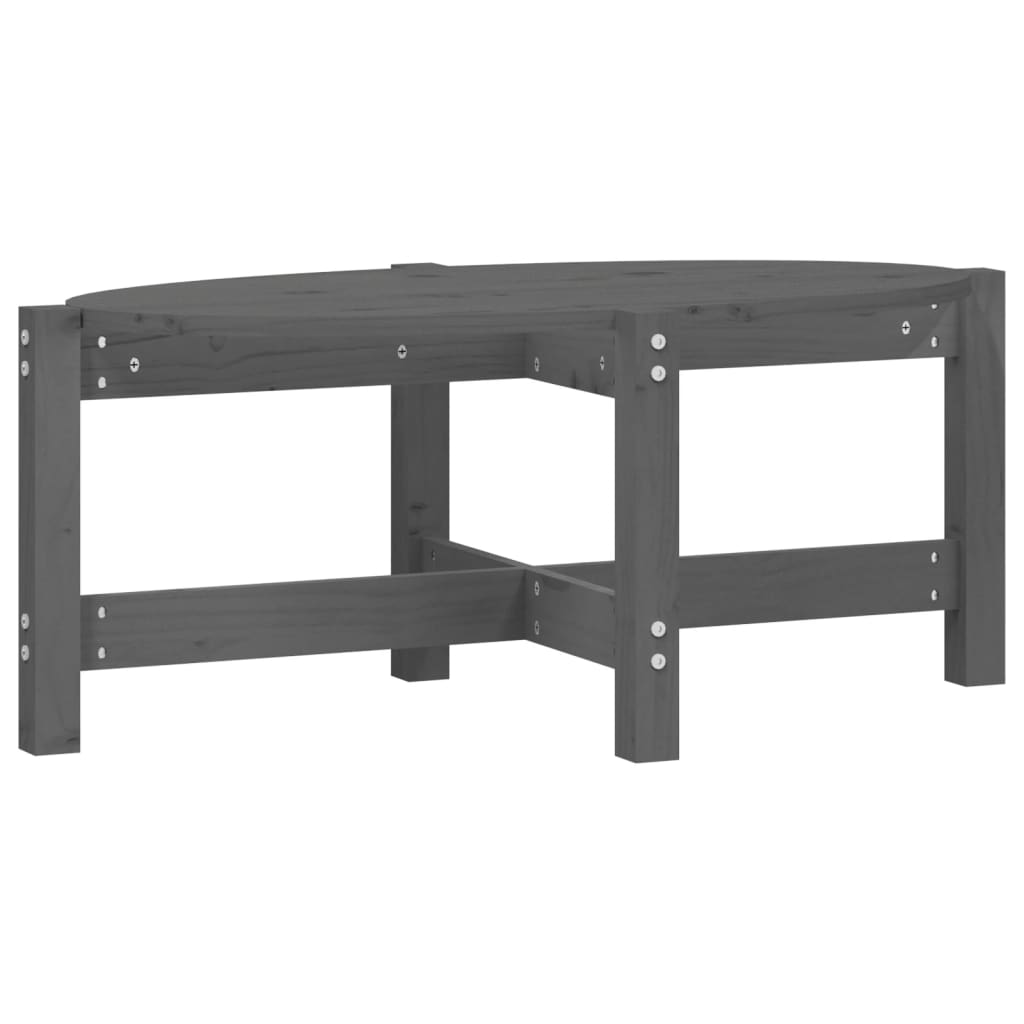sofabord 87x48x35 cm massivt fyrretræ grå