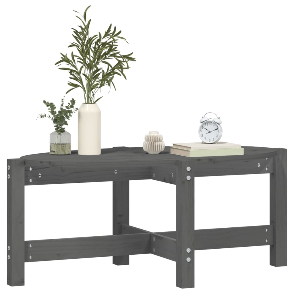 sofabord 87x48x35 cm massivt fyrretræ grå