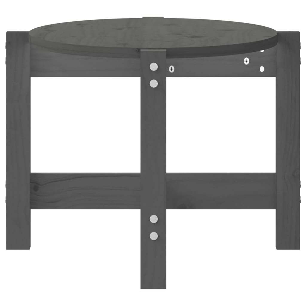 sofabord 87x48x35 cm massivt fyrretræ grå