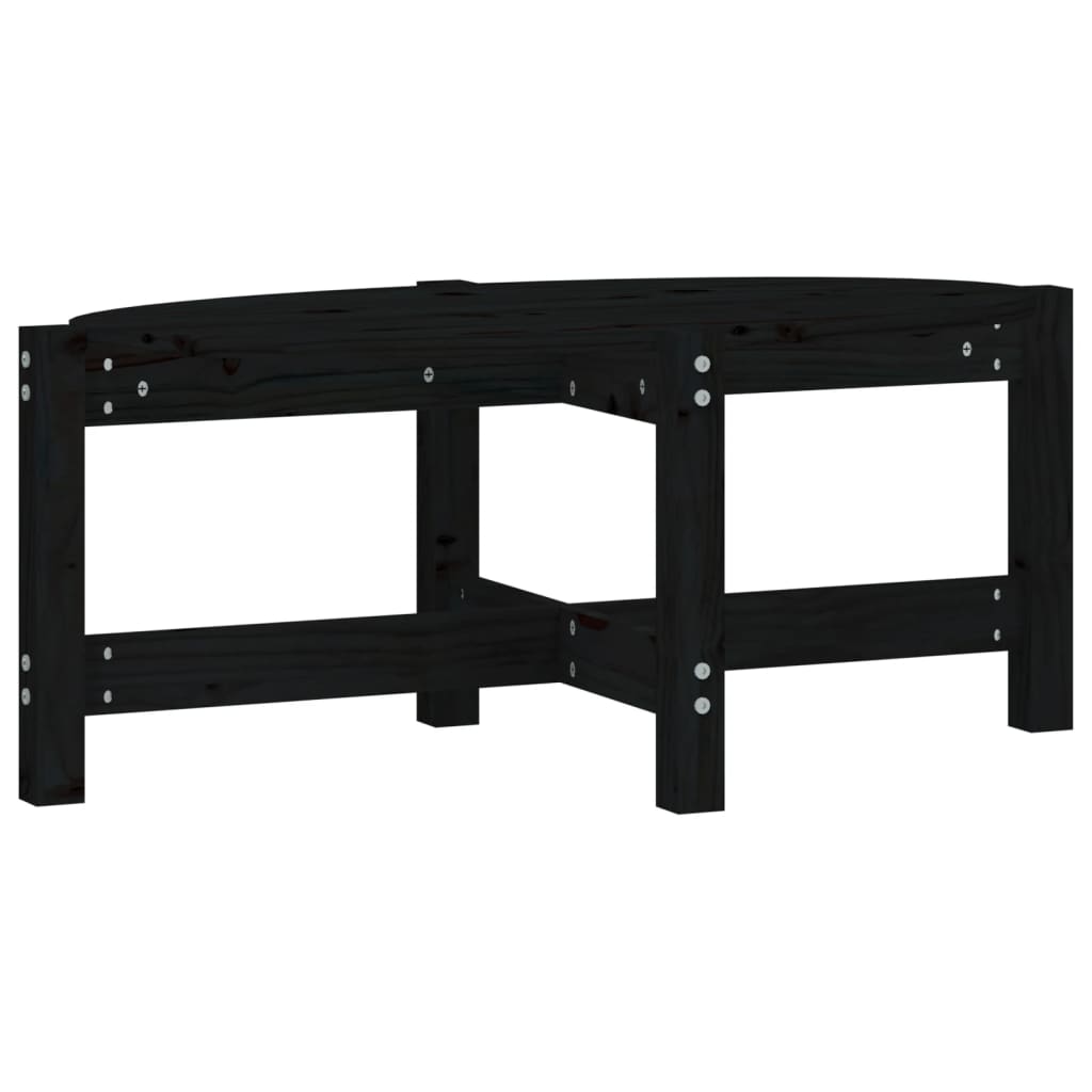 sofabord 87x48x35 cm massivt fyrretræ sort