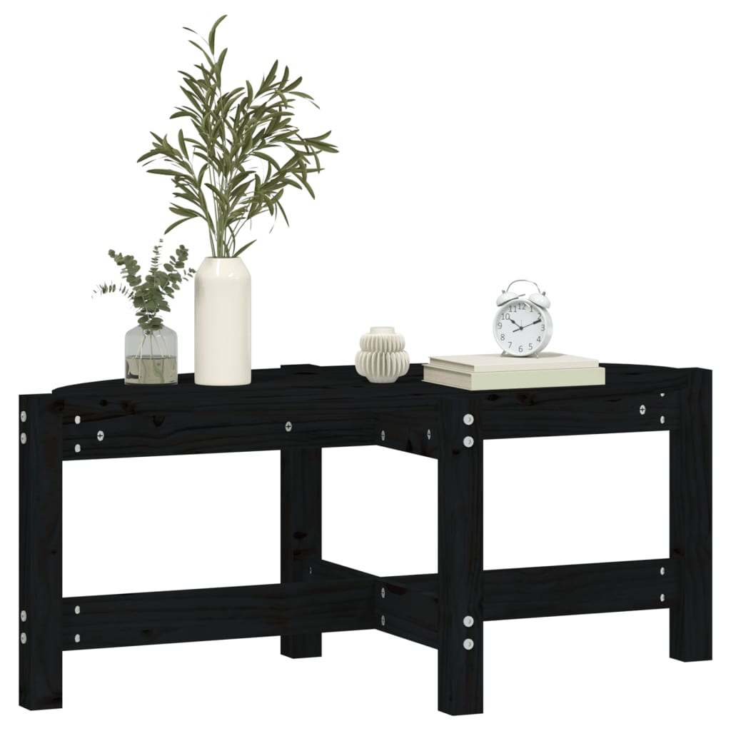sofabord 87x48x35 cm massivt fyrretræ sort