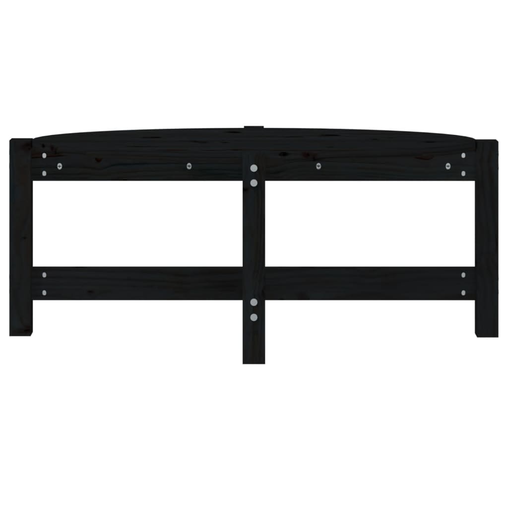 sofabord 87x48x35 cm massivt fyrretræ sort