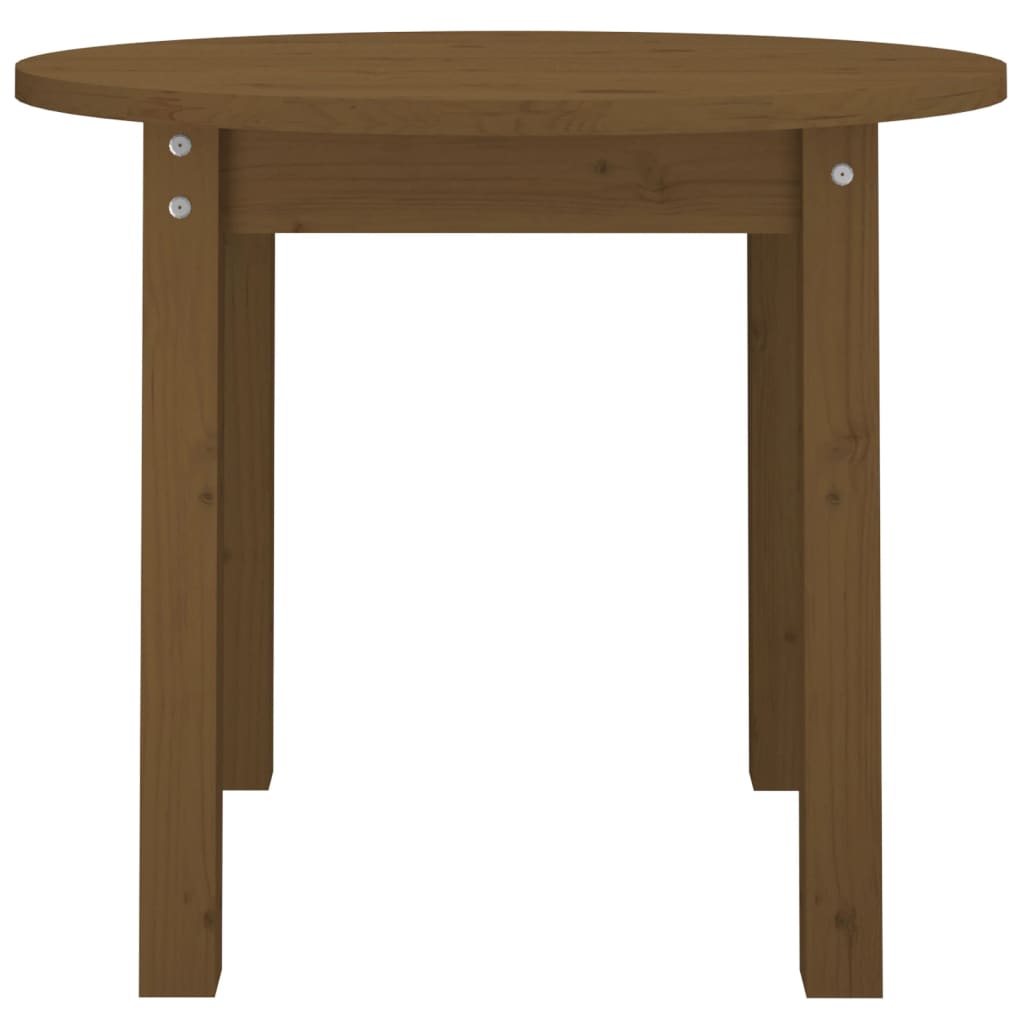 sofabord Ø 55x45 cm massivt fyrretræ gyldenbrun