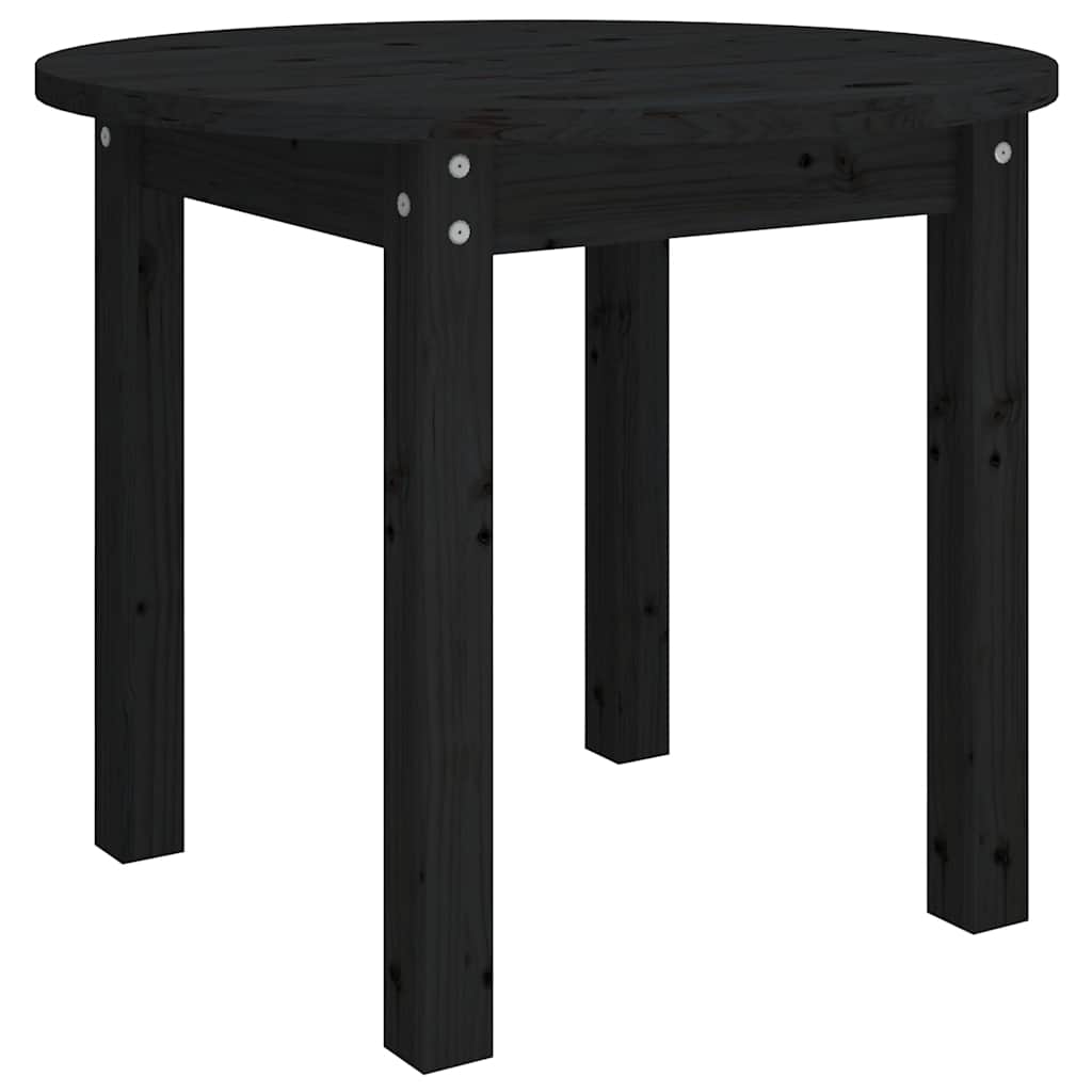 sofabord Ø 55x45 cm massivt fyrretræ sort