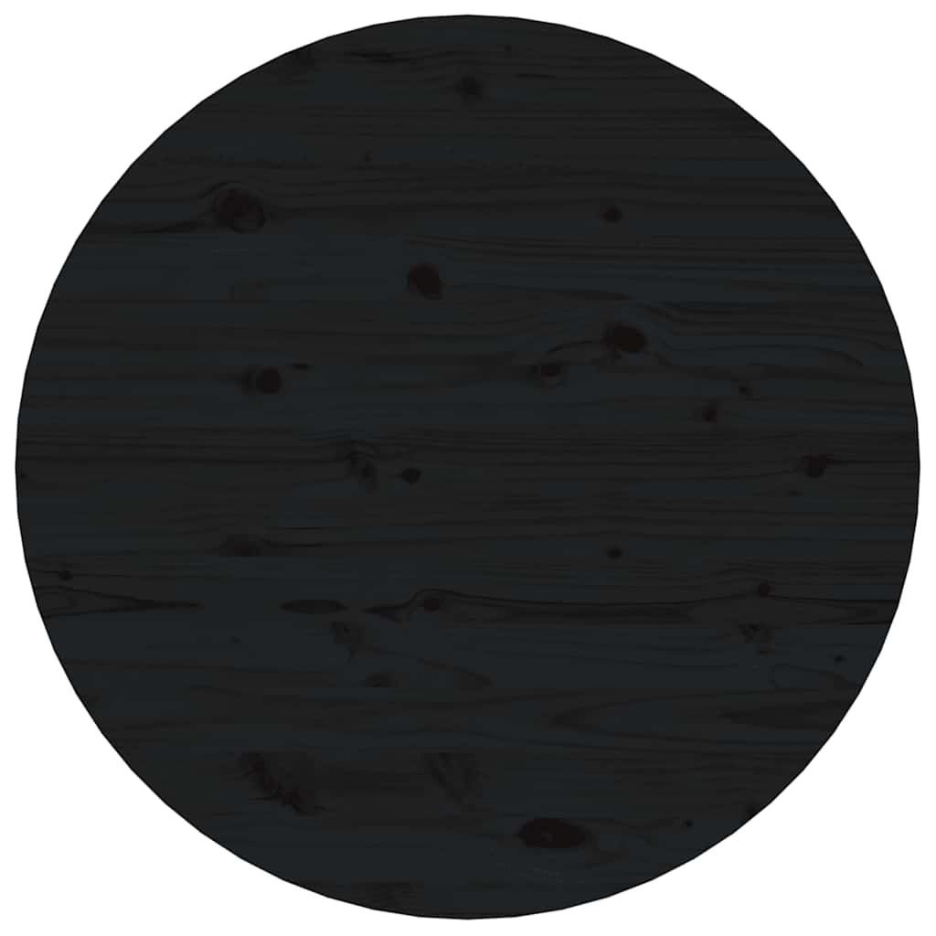 sofabord Ø 55x45 cm massivt fyrretræ sort