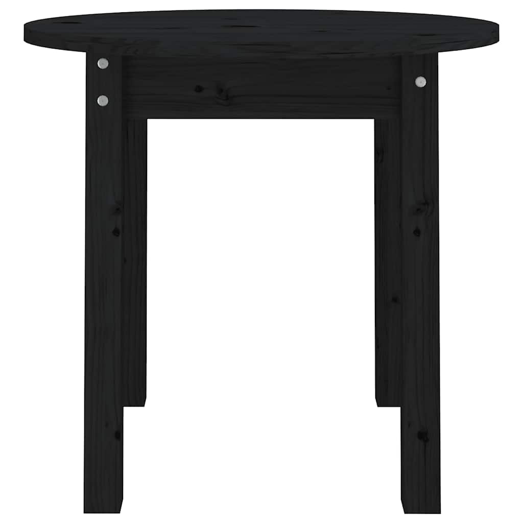sofabord Ø 45x40 cm massivt fyrretræ sort