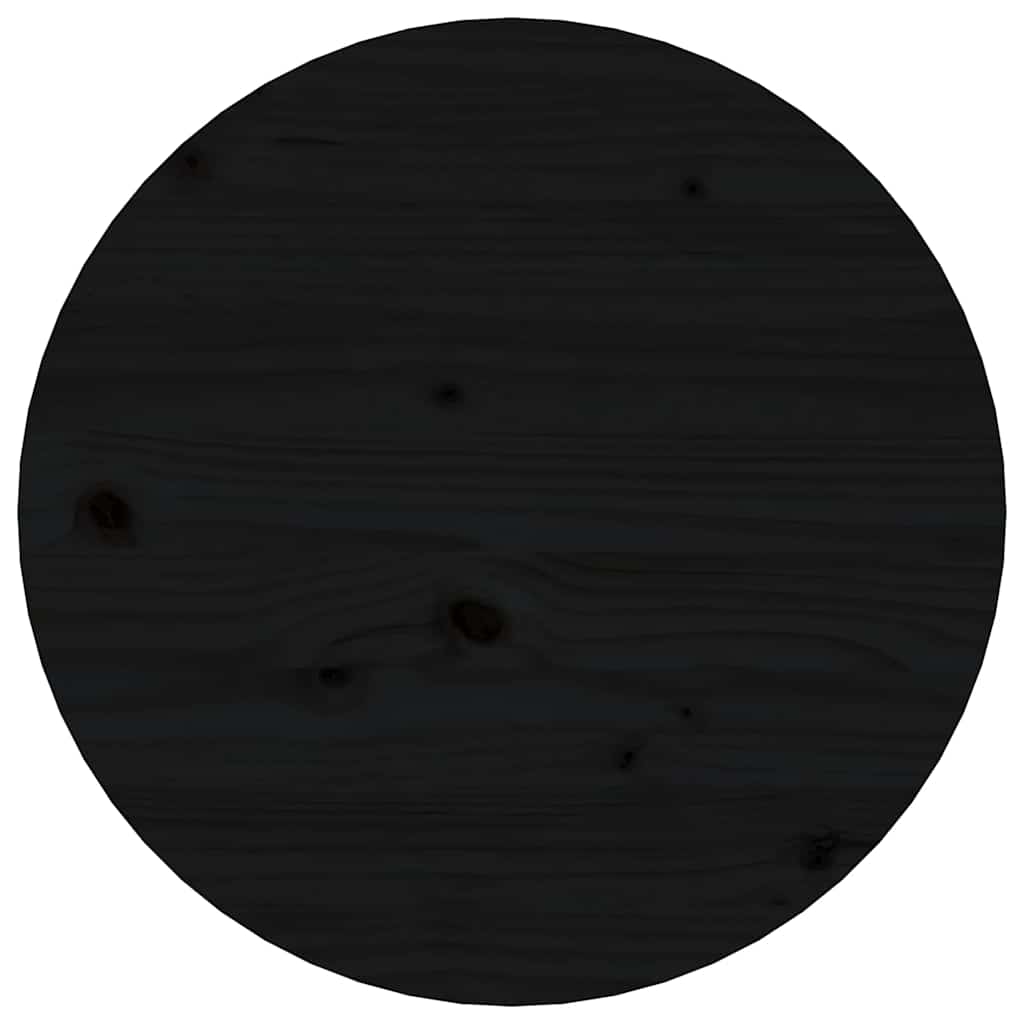 sofabord Ø 45x40 cm massivt fyrretræ sort