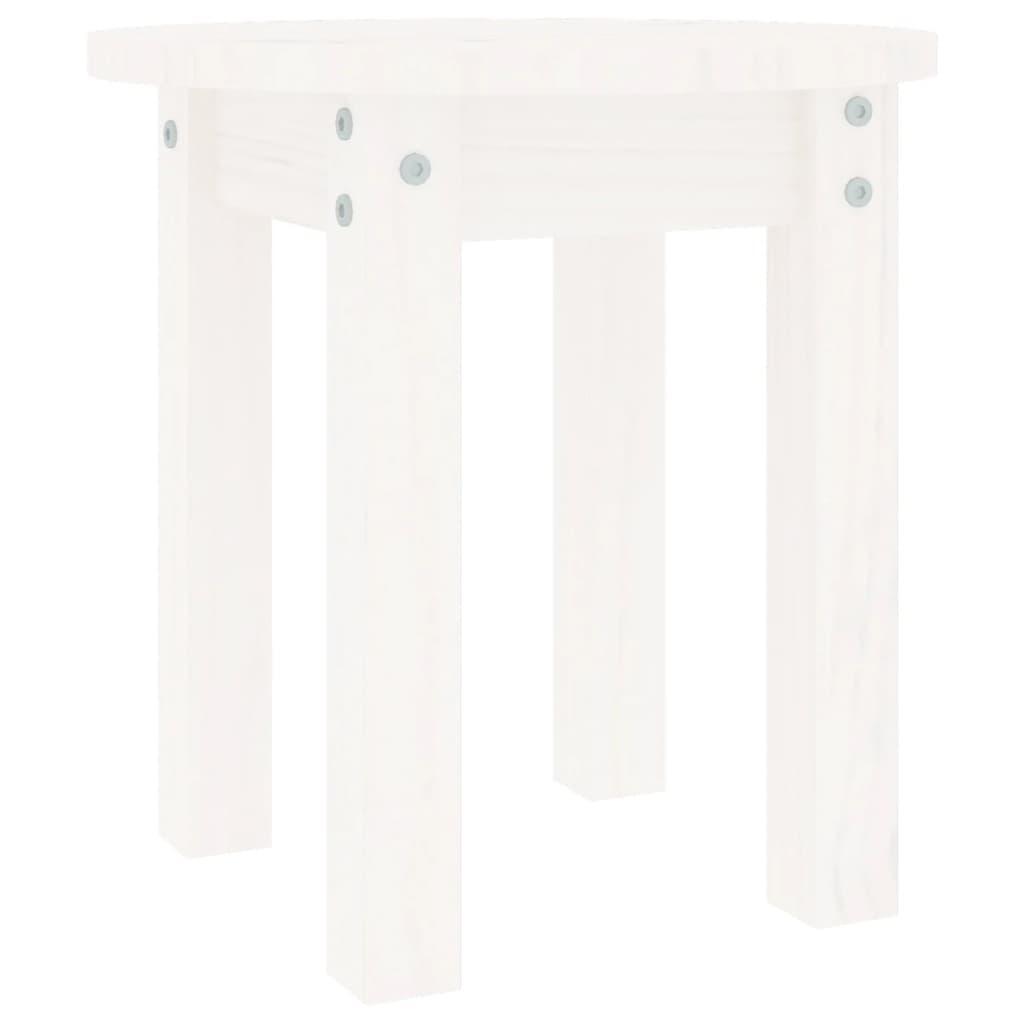 sofabord Ø 35x35 cm massivt fyrretræ hvid