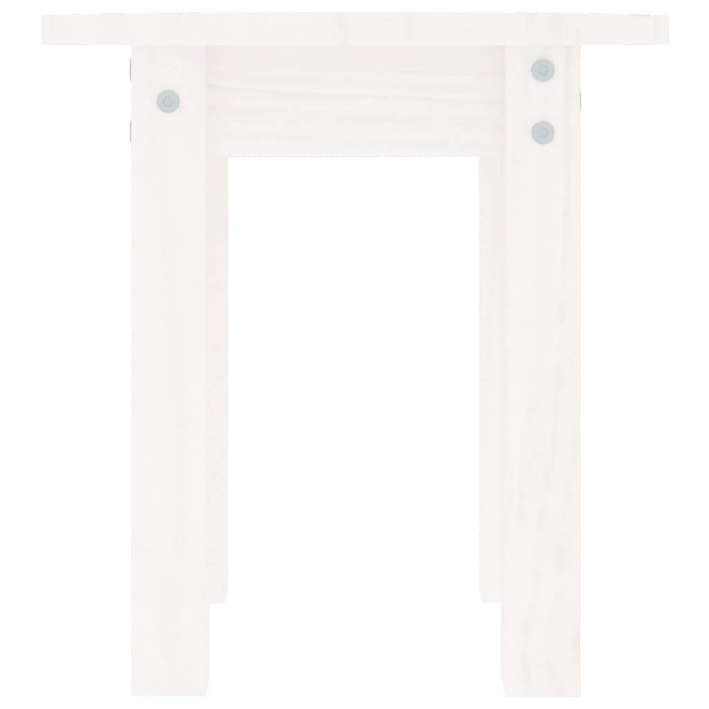 sofabord Ø 35x35 cm massivt fyrretræ hvid