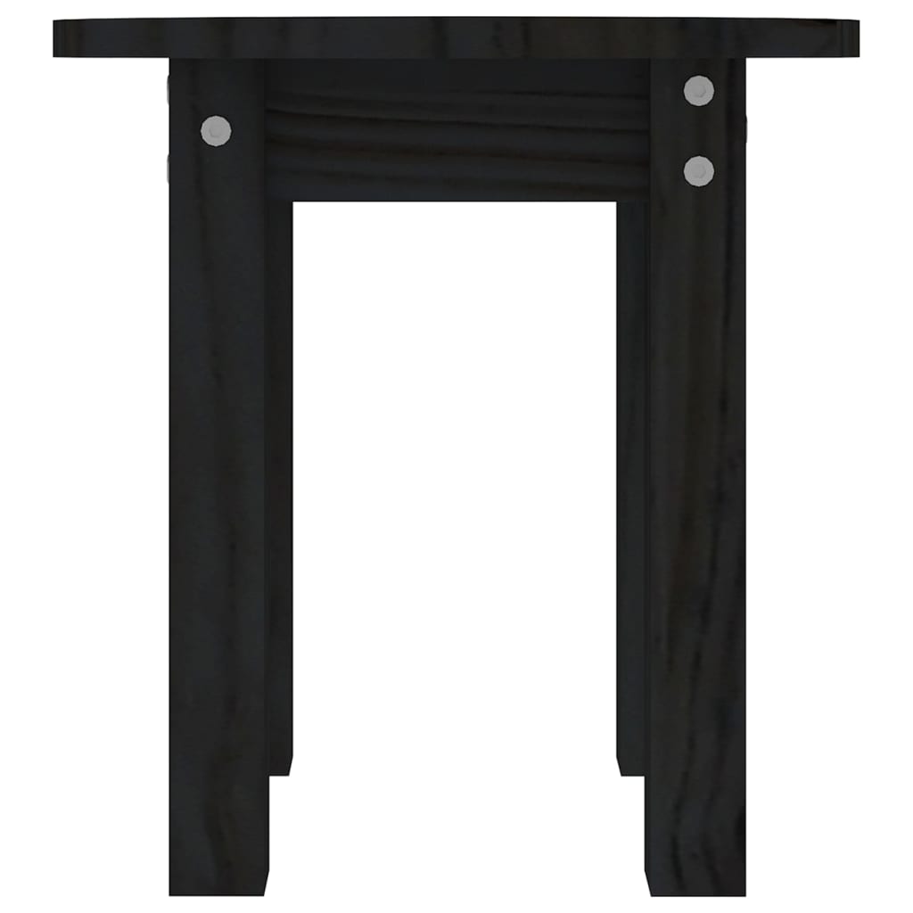 sofabord Ø 35x35 cm massivt fyrretræ sort