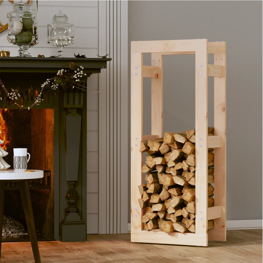 brændestativ 41x25x100 cm massivt fyrretræ