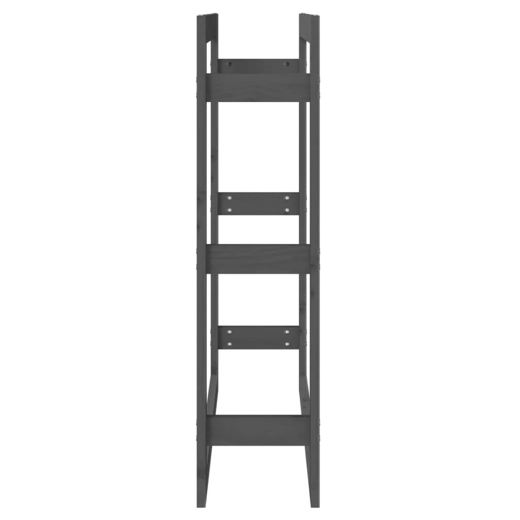 brændestativ 80x25x100 cm massivt fyrretræ grå