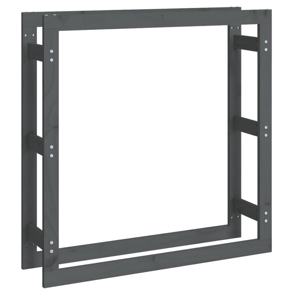 brændestativ 100x25x100 cm massivt fyrretræ grå