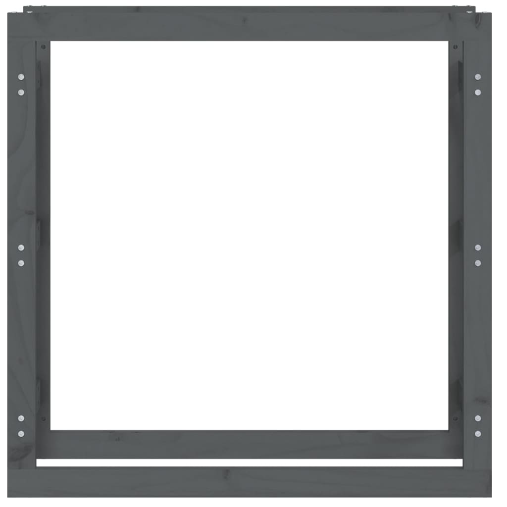 brændestativ 100x25x100 cm massivt fyrretræ grå