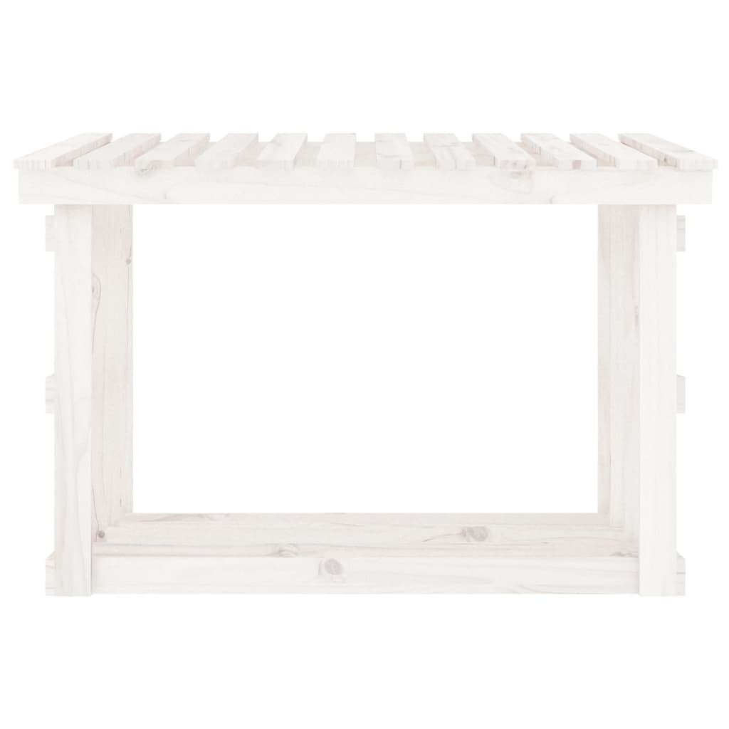 brændestativ 108x64,5x77 cm massivt fyrretræ hvid