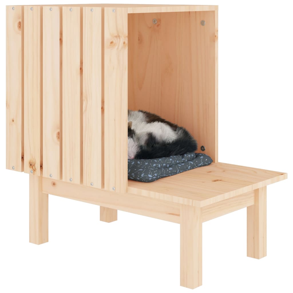 kattehus 60x36x60 cm massivt fyrretræ