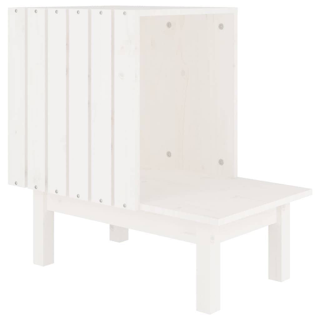 kattehus 60x36x60 cm massivt fyrretræ hvid