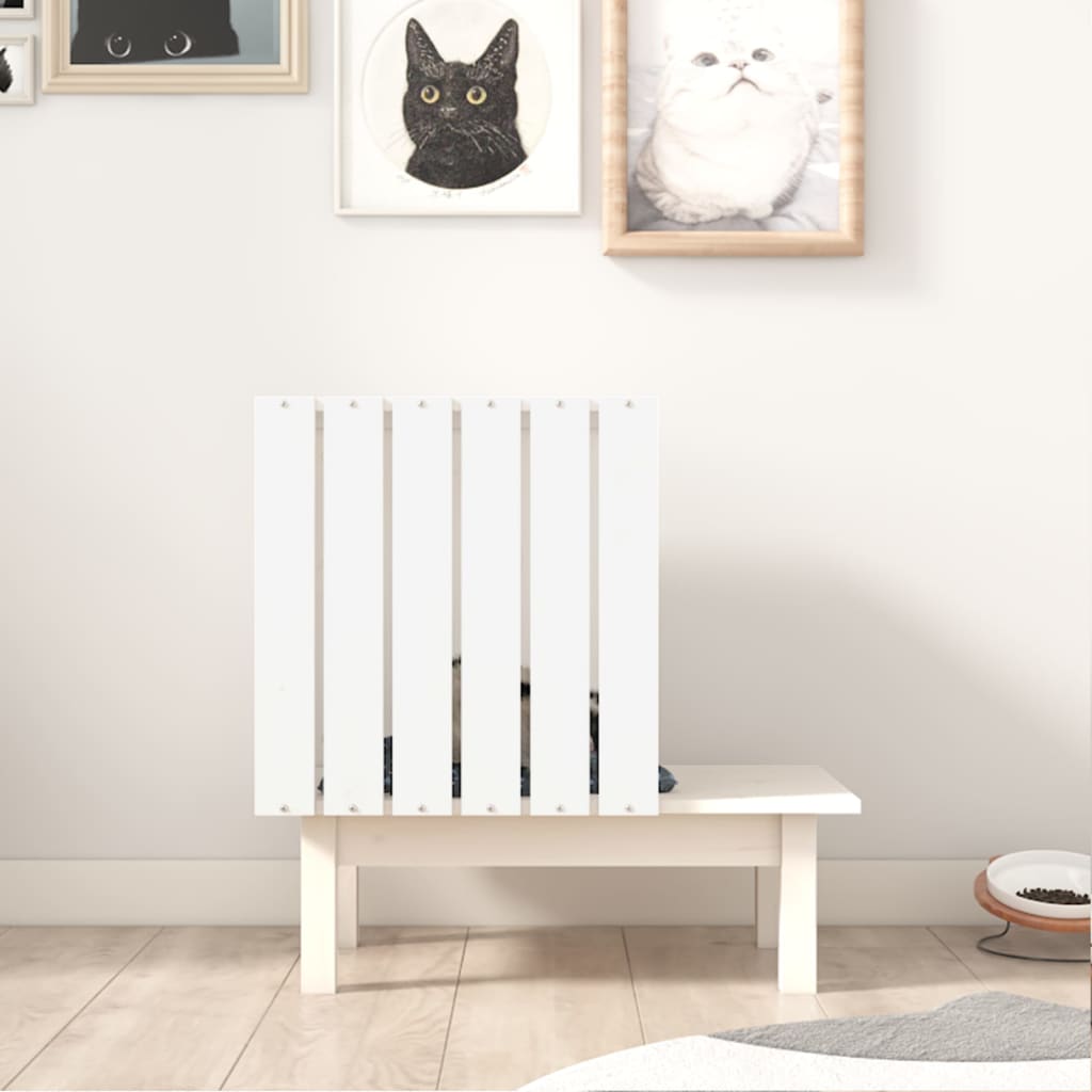 kattehus 60x36x60 cm massivt fyrretræ hvid