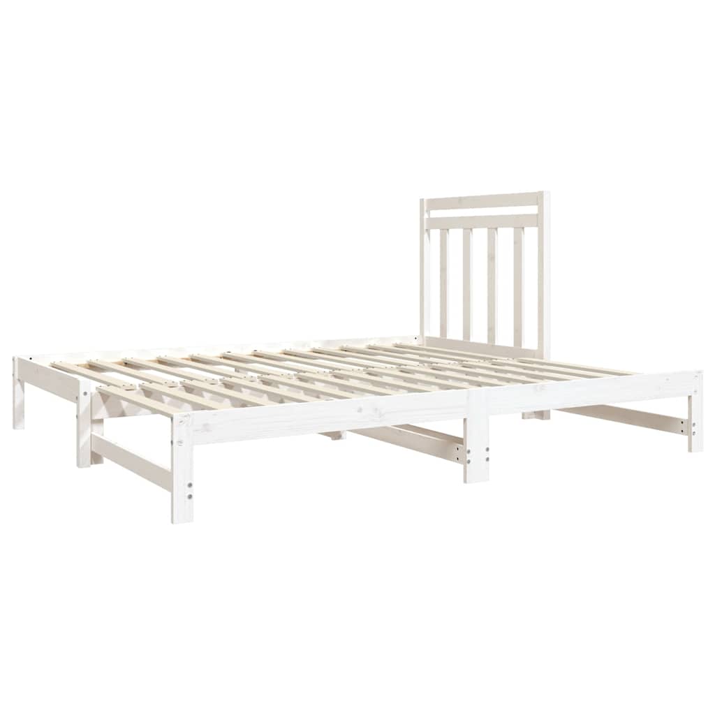 daybed med udtræk 2x(90x190) cm massivt fyrretræ hvid