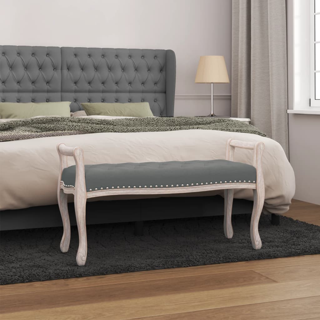 bænk 110x45x60 cm stof mørkegrå