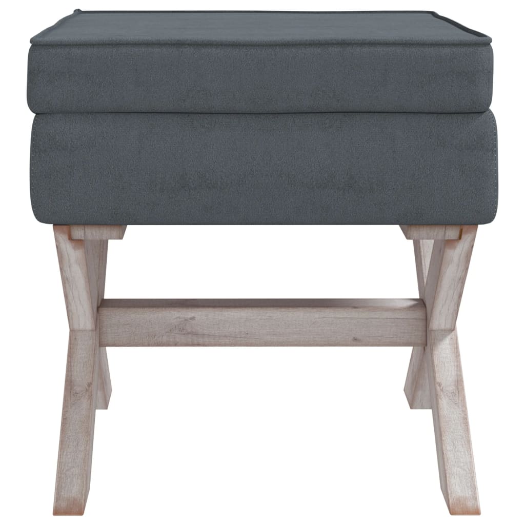 opbevaringsskammel 45x45x49 cm velour mørkegrå