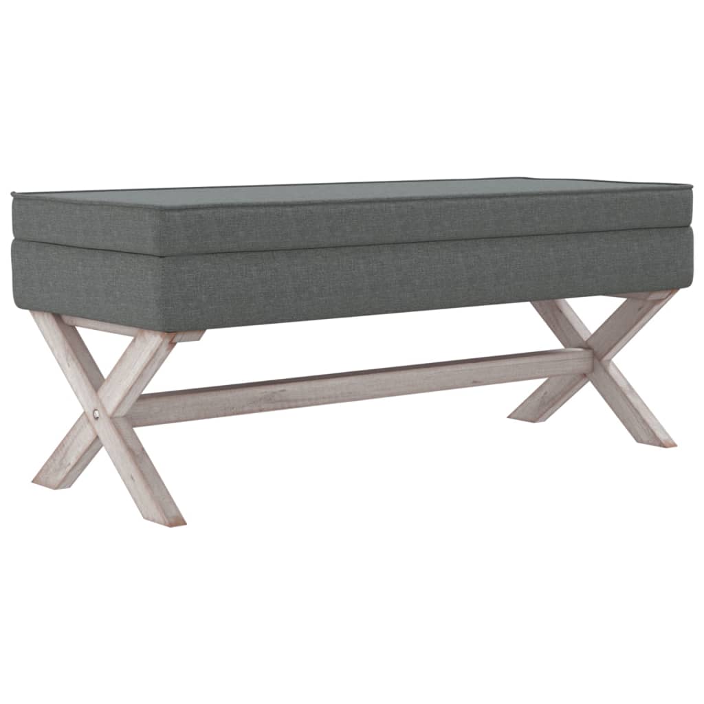 opbevaringsskammel 110x45x49 cm stof mørkegrå