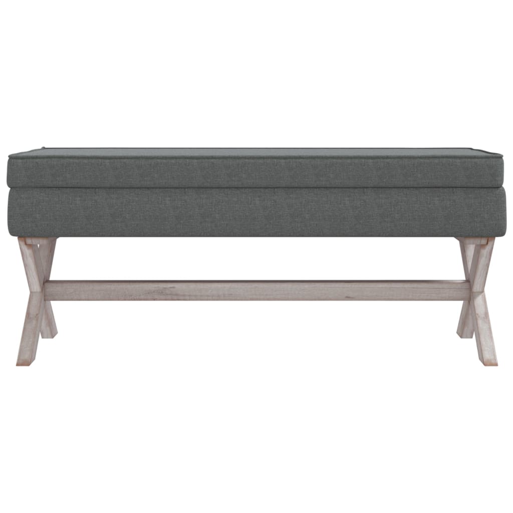 opbevaringsskammel 110x45x49 cm stof mørkegrå