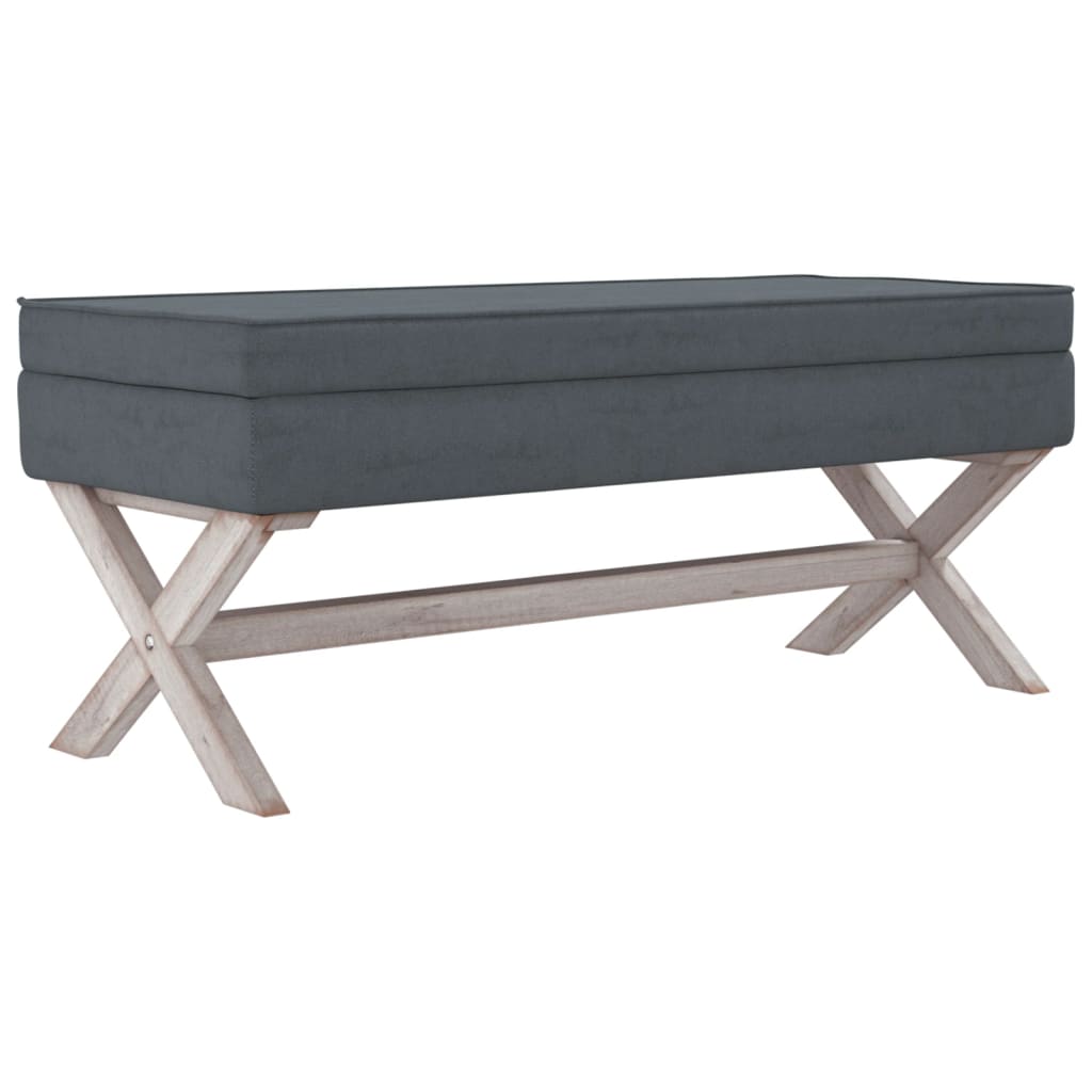 opbevaringsskammel 110x45x49 cm velour mørkegrå