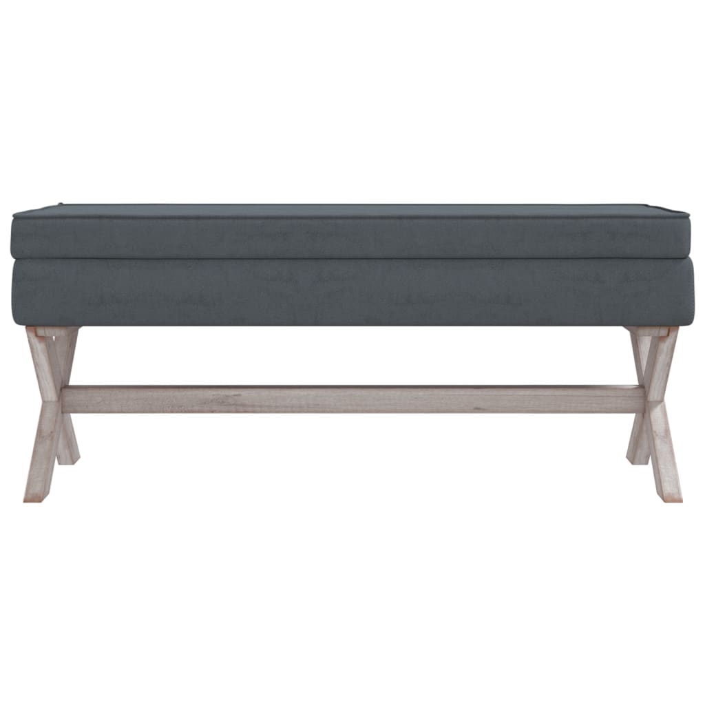opbevaringsskammel 110x45x49 cm velour mørkegrå