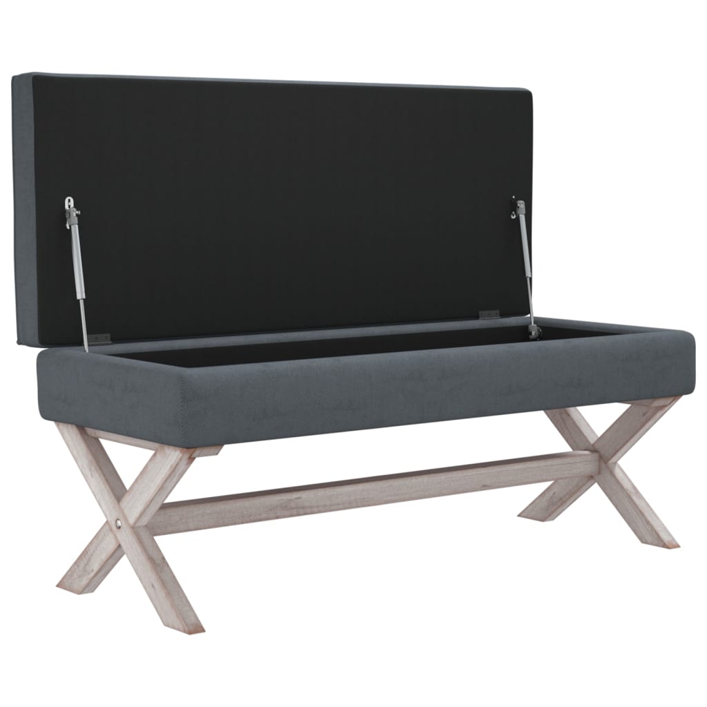 opbevaringsskammel 110x45x49 cm velour mørkegrå