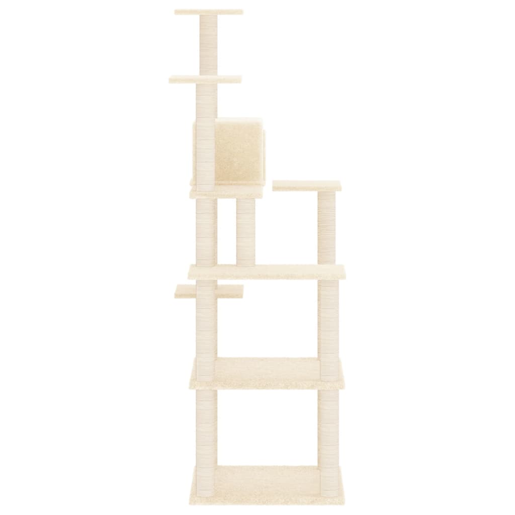 kradsetræ med sisalkradsestolper 153 cm cremefarvet