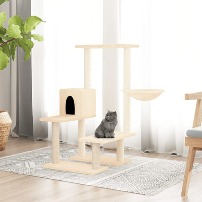 kradsetræ med sisalkradsestolper 94,5 cm cremefarvet