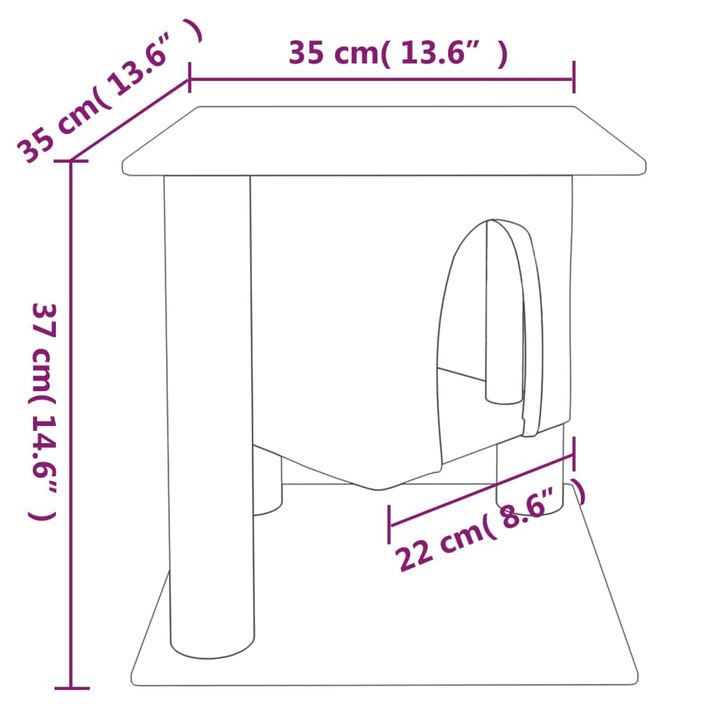 kradsetræ med sisalstolper 37 cm lysegrå