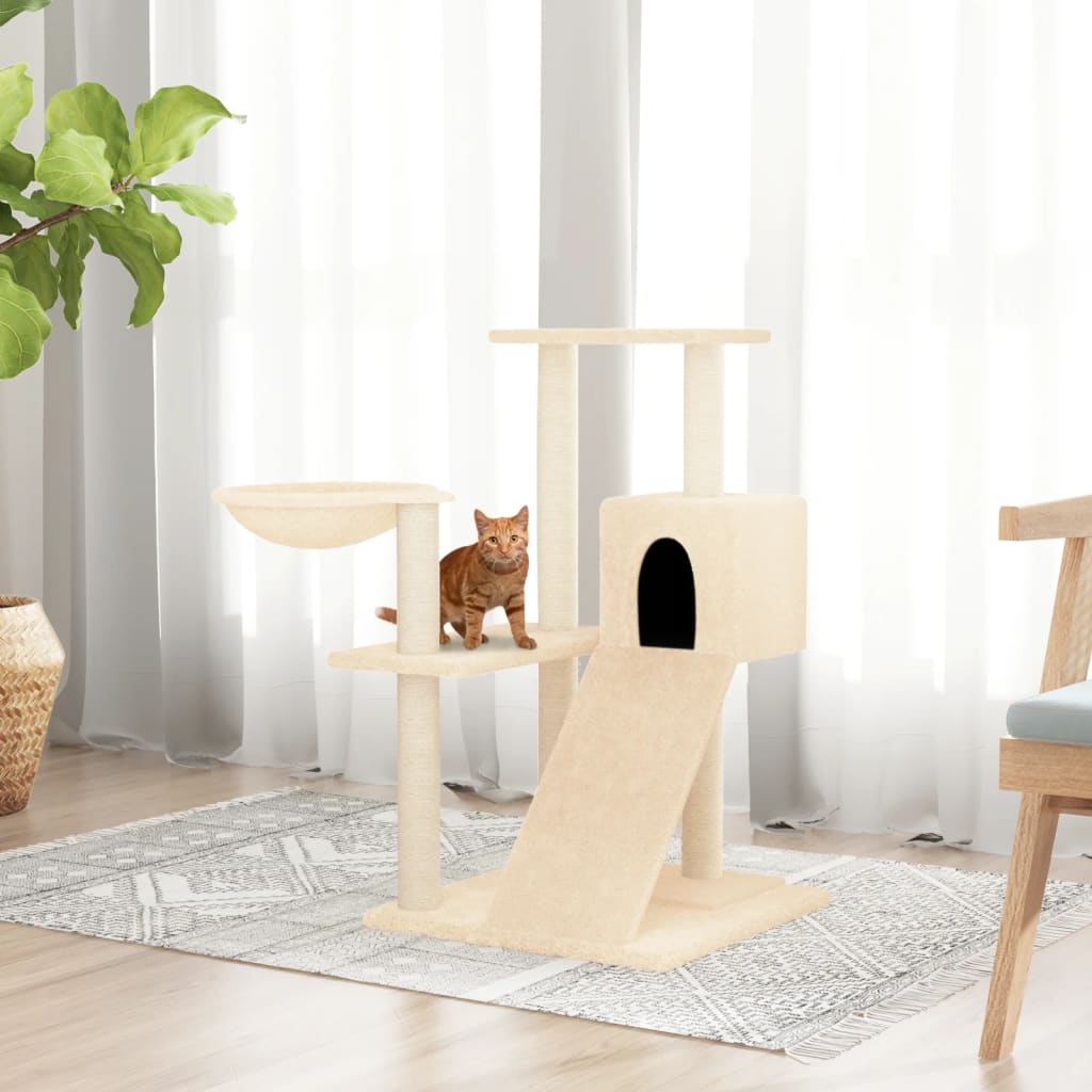 kradsetræ med sisalkradsestolper 82 cm cremefarvet