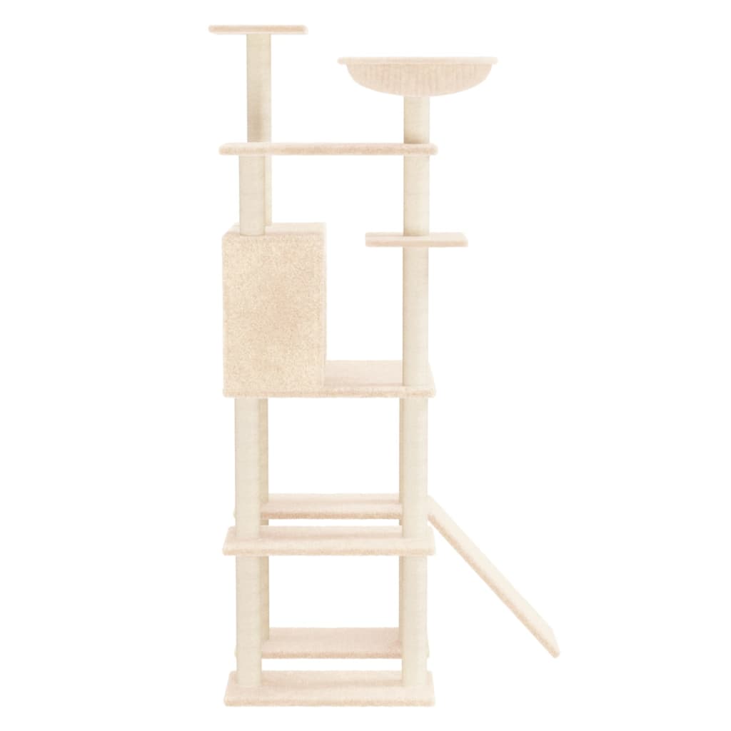 kradsetræ med sisalkradsestolper 166 cm cremefarvet