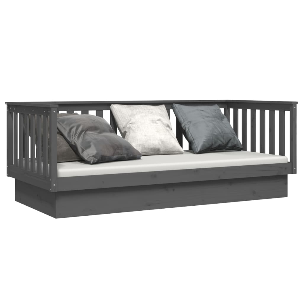daybed 80x200 cm massivt fyrretræ grå