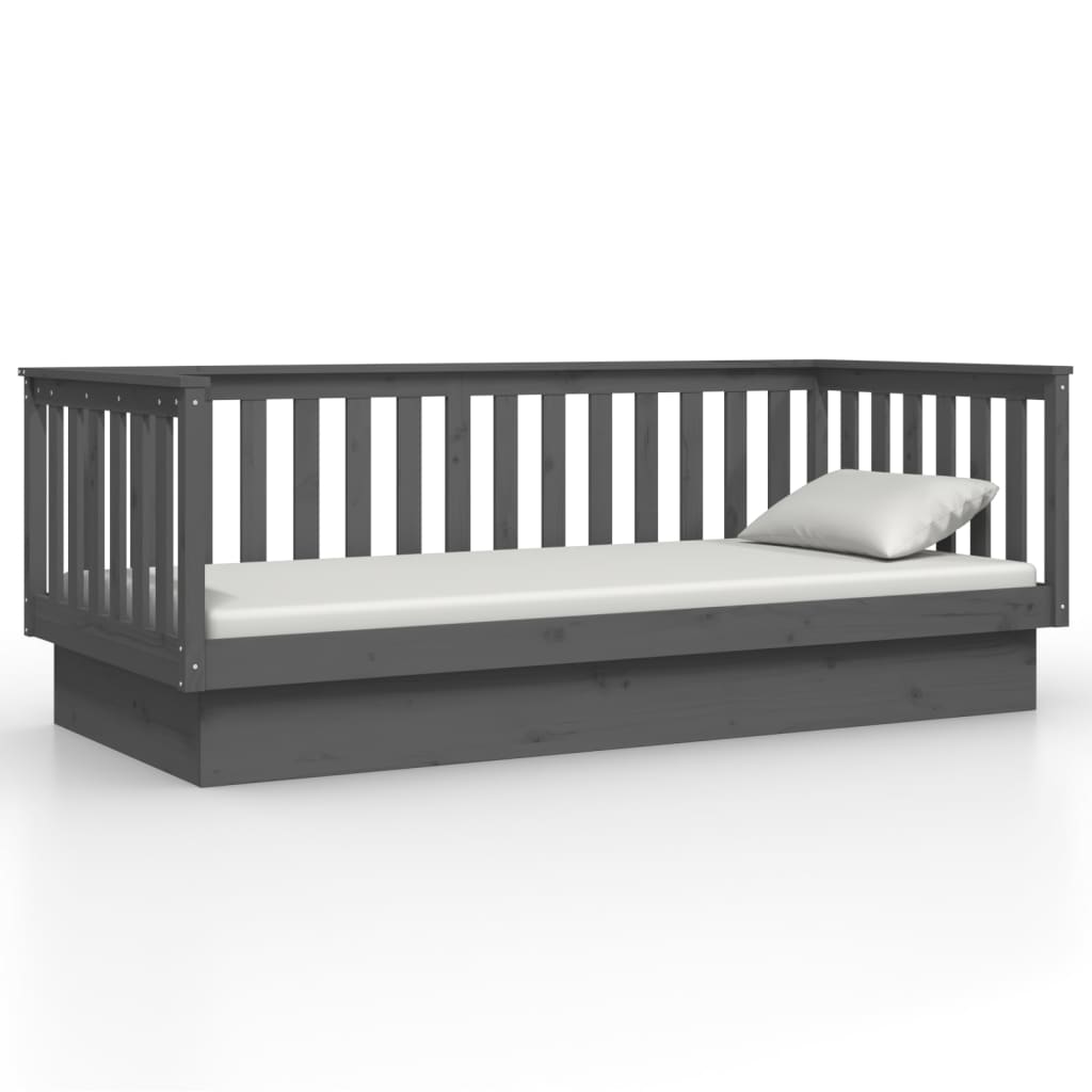 daybed 80x200 cm massivt fyrretræ grå
