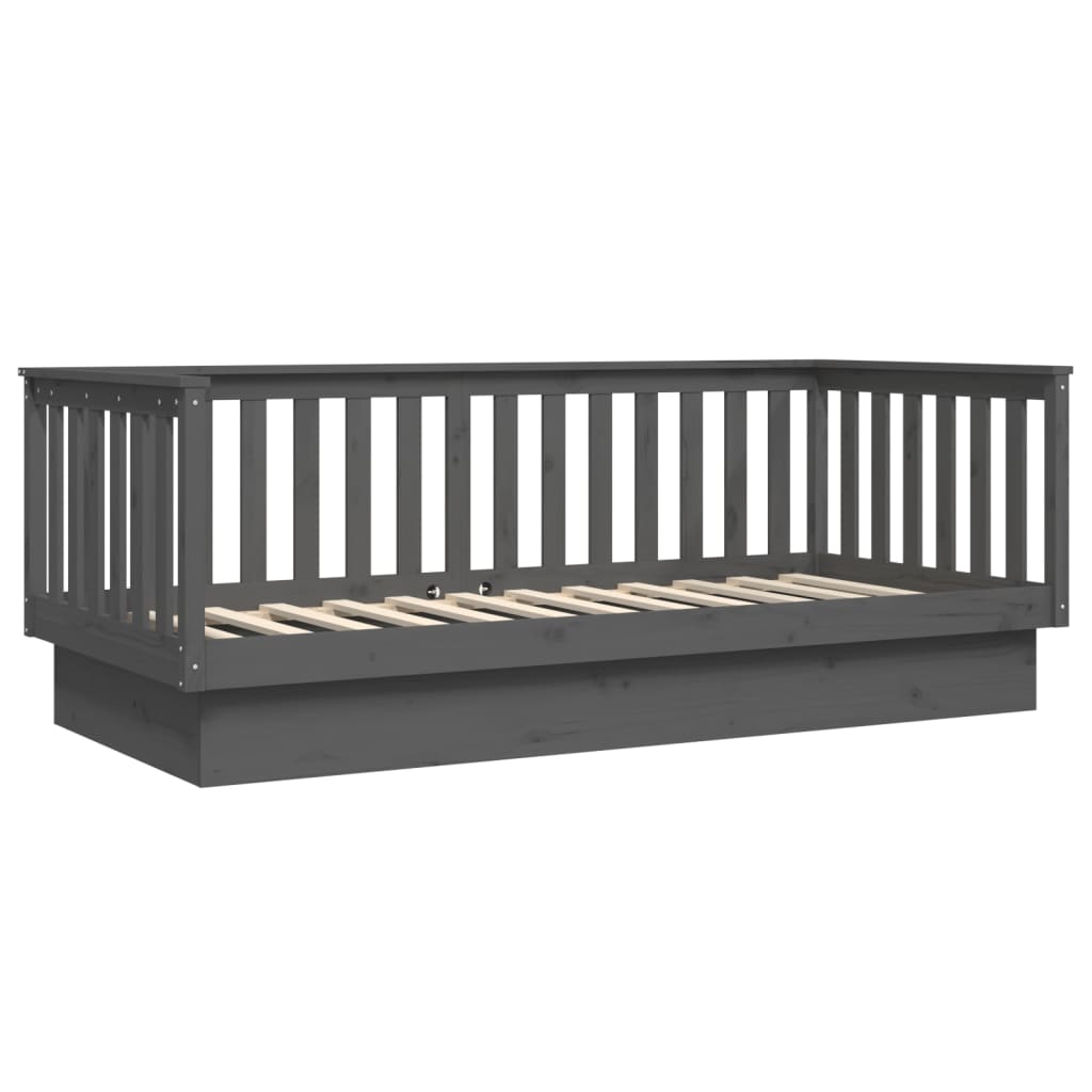 daybed 80x200 cm massivt fyrretræ grå