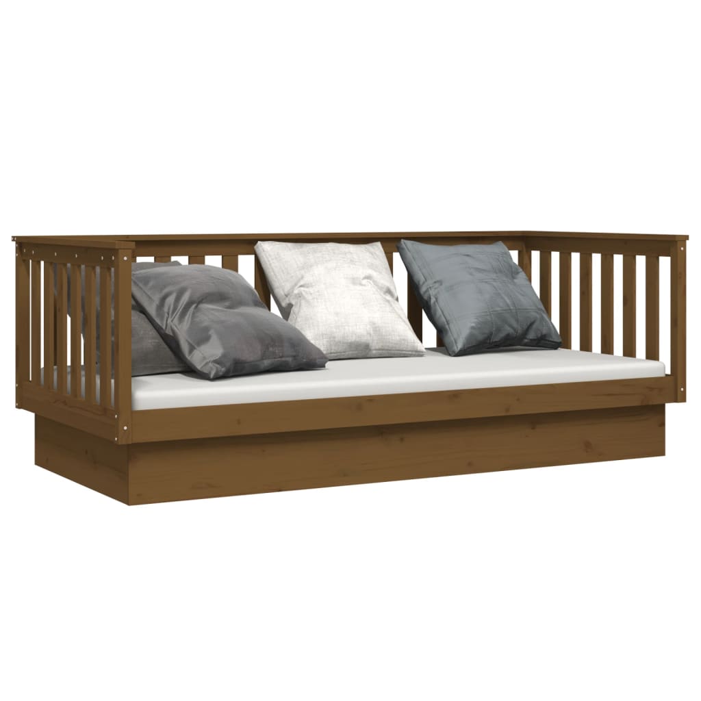 daybed 80x200 cm massivt fyrretræ gyldenbrun